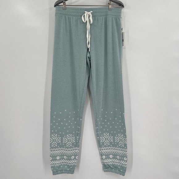 PJ Salvage Snowflake Fair Isle Lounge Pajama Pants sz S Ice Blue RZMOP3 NWT - Picture 1 of 4